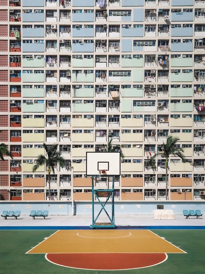 Colorful Basketball Court In Hong Kong