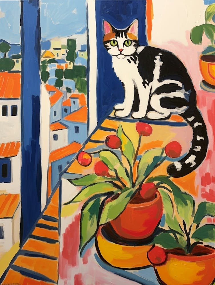 Painting Of A Cat In Faro Portugal 2
