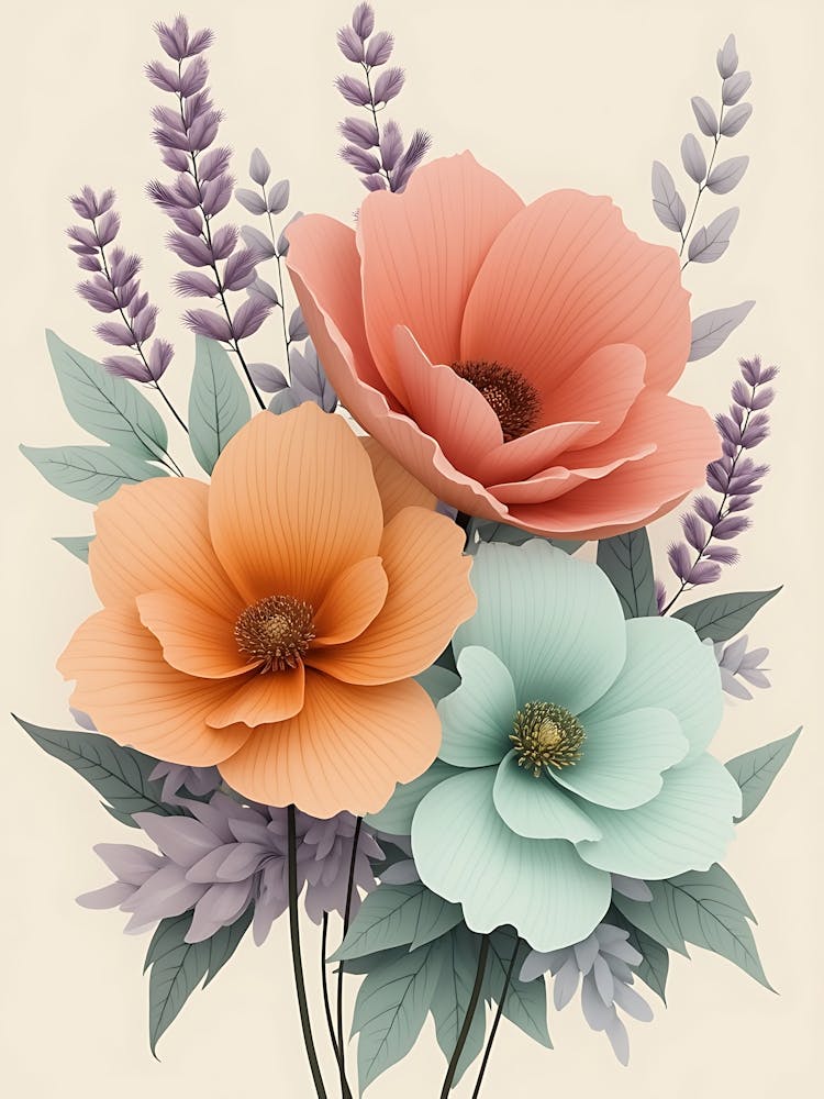 Modern Pastel Botanical Piece