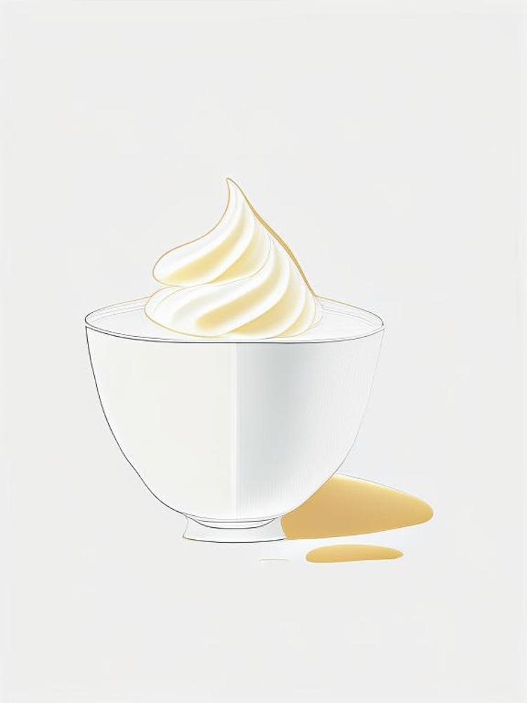 Light Cream Dairy Food Minimal Line Drawing