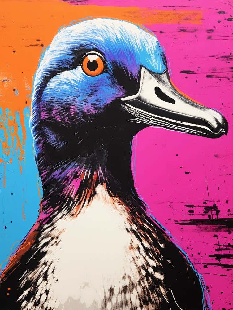 Andy Warhol Style Bird Canvasback 2