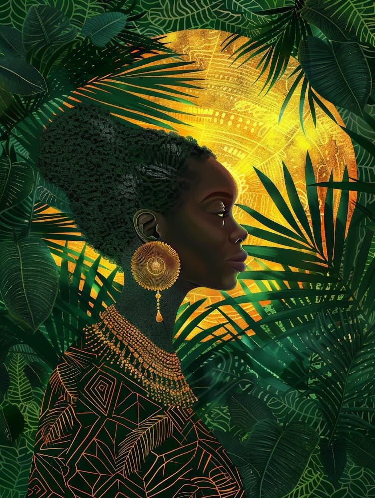 African Woman In The Jungle