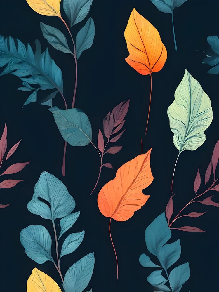 Seamless Pattern Of Leaves