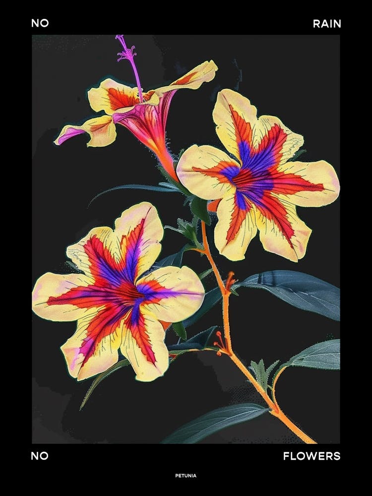 No Rain No Flowers Poster Petunia 1