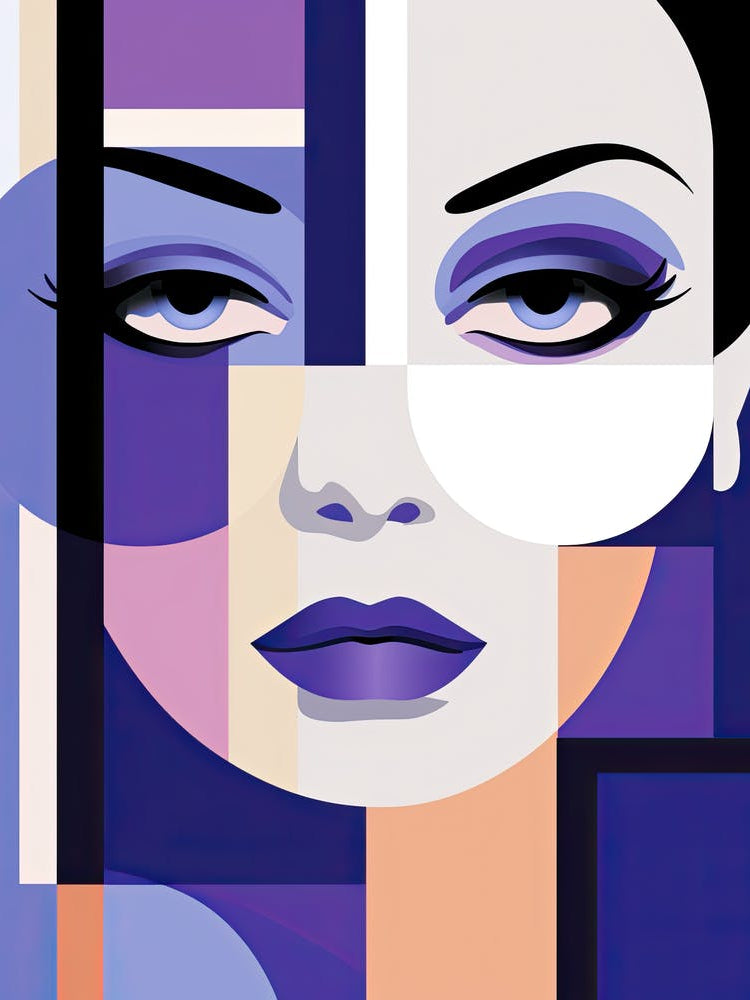 Abstract Portrait Of A Woman in Bauhaus style