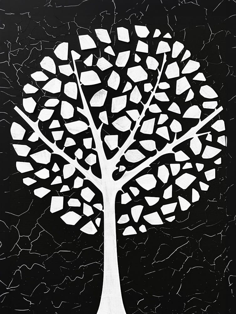 Lime Tree Simple Geometric Nature Stencil 2
