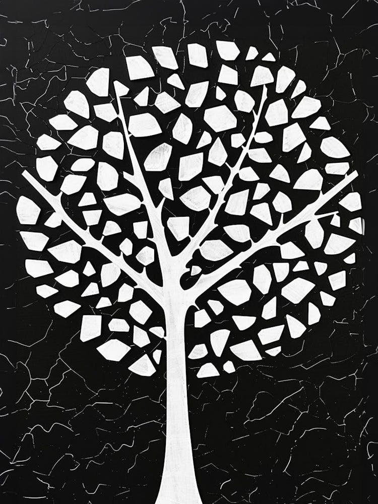 Lime Tree Simple Geometric Nature Stencil 2