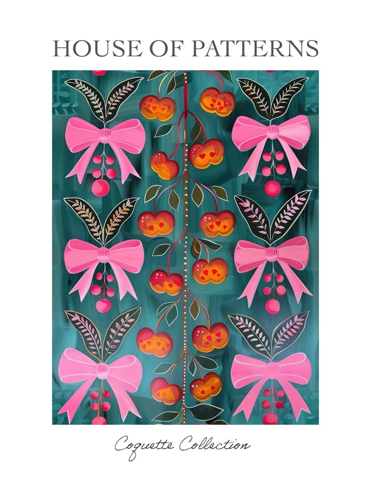 Cherry Pink Coquette 1 Pattern Poster