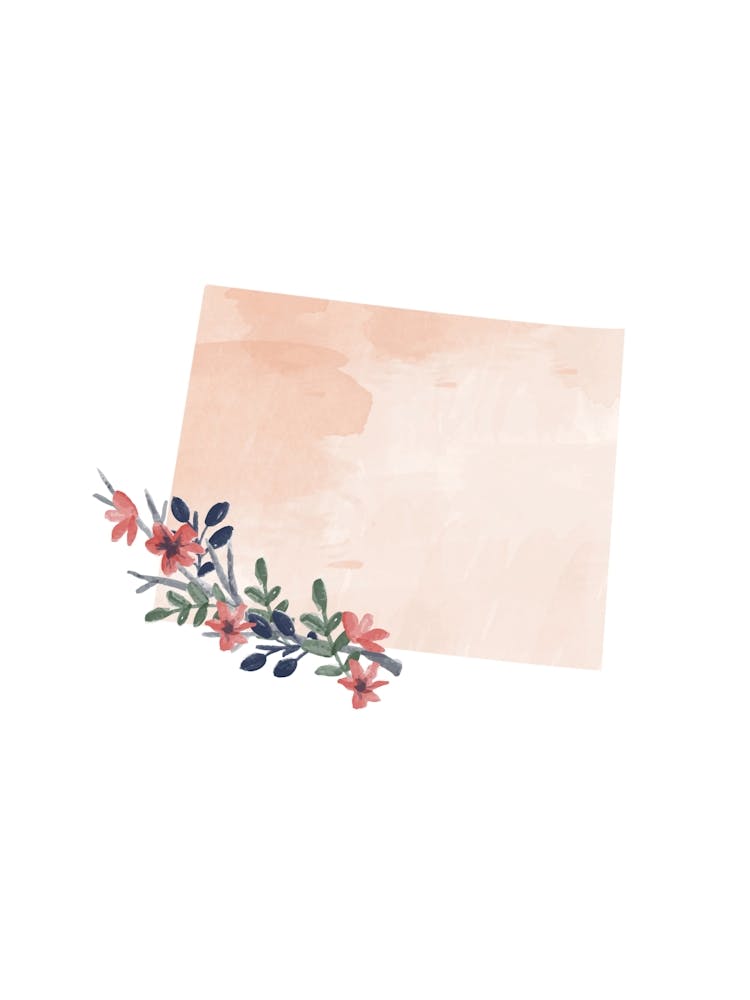 Wyoming Watercolor Floral State
