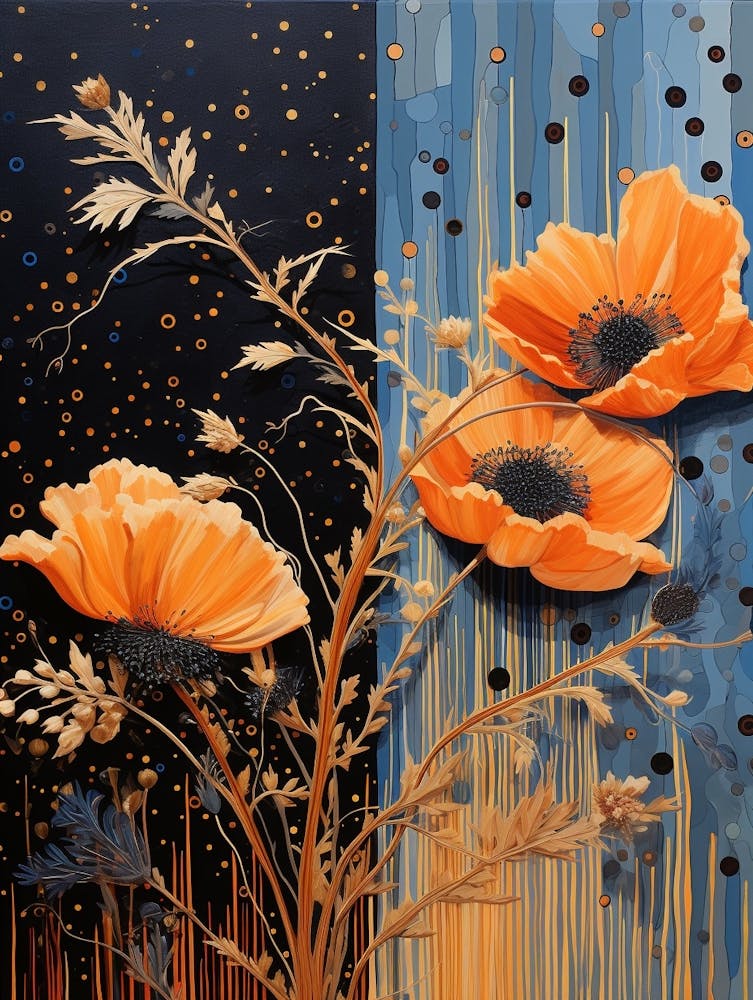 Surreal Florals Flax Flower 3 Flower Painting