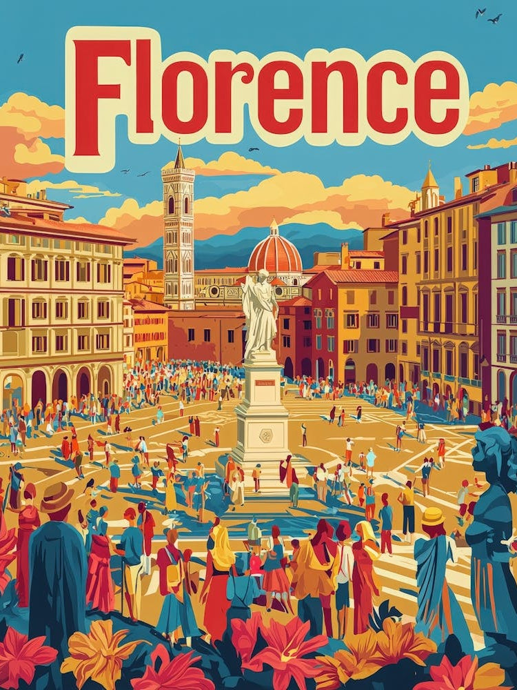 Aihrgdesign A 1970s Inspired Travel Poster For Florence 3
