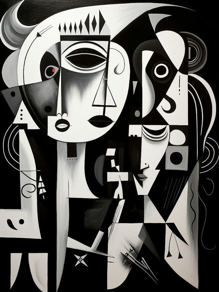 Harmony And Discord Abstract Black And White 6