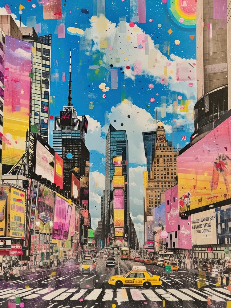 New York   Retro Collage Style 3