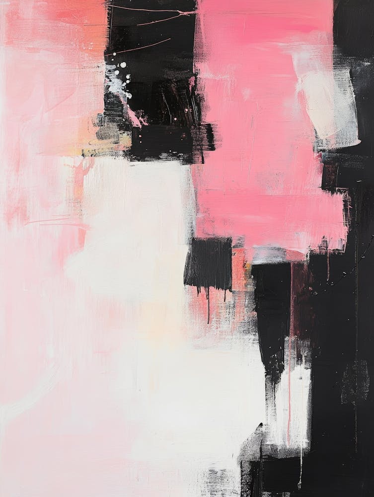 Pink And Black Abstract Painting 2