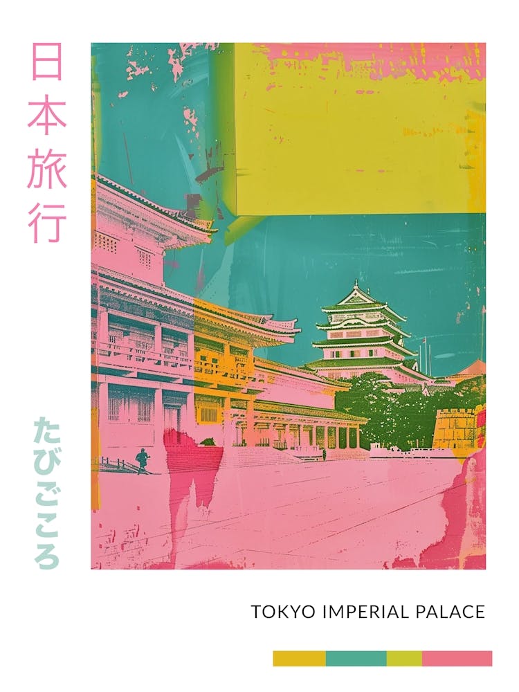 Kaiserpalast Tokio Duoton Siebdruck Poster 1