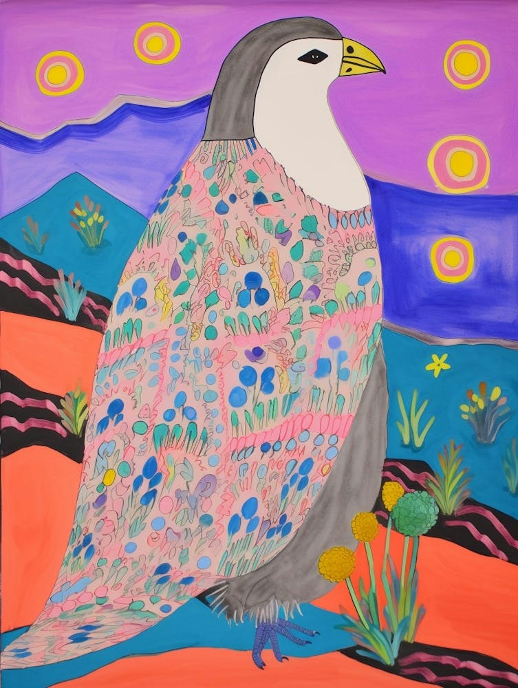 Maximalist Animal Painting Penguin 1