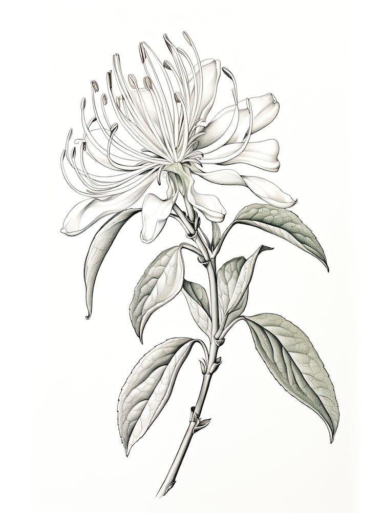 Honeysuckle Flower Vintage Botanical 0