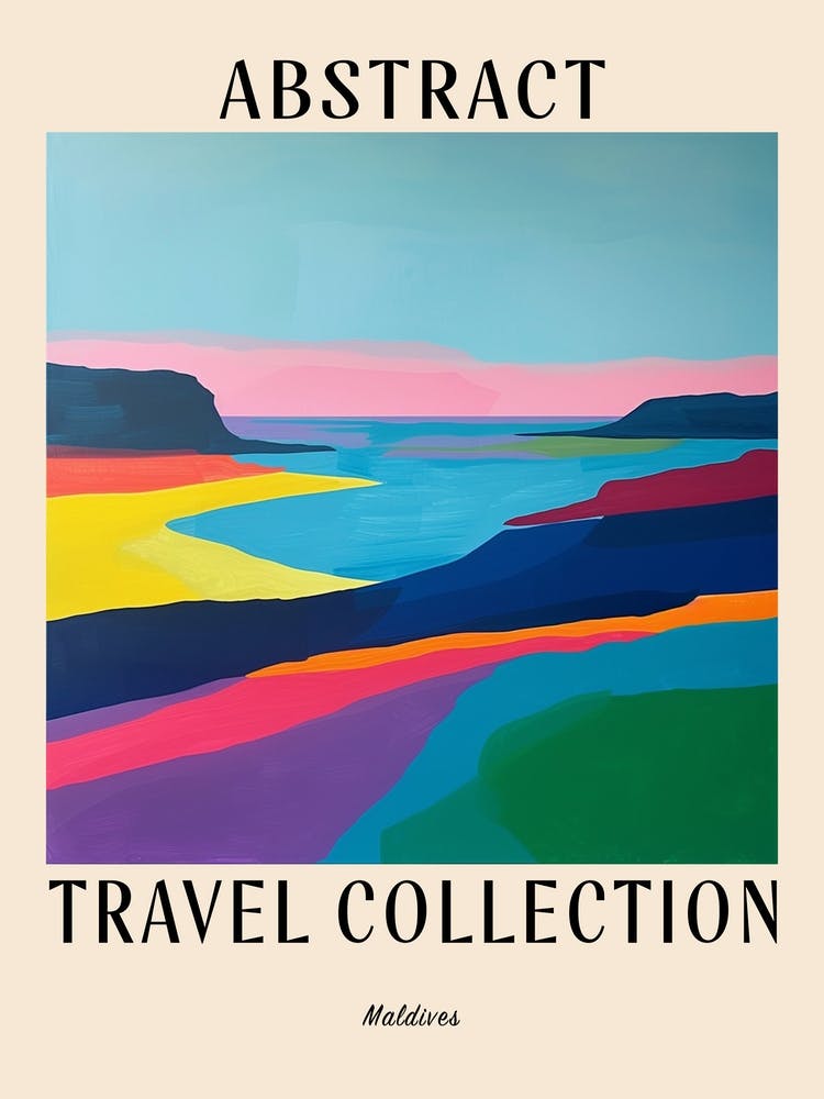 Abstract Travel Collection Poster Maldives 2