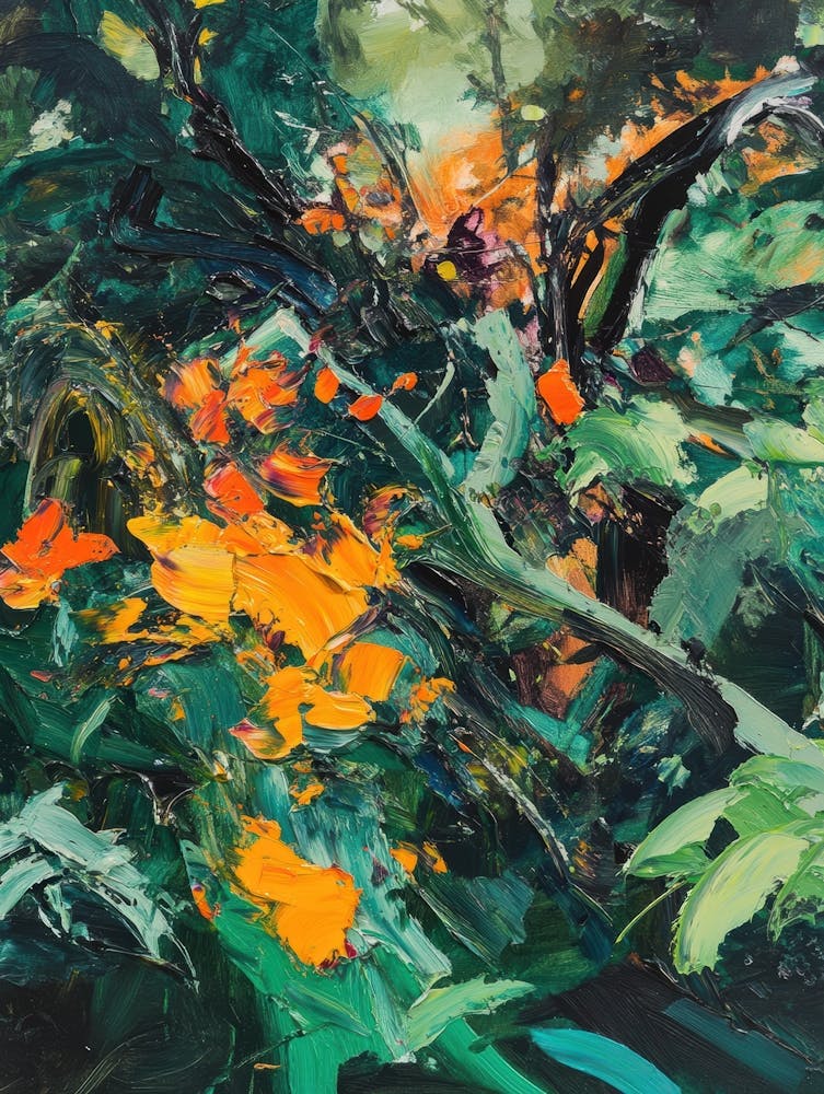 Orange Flowers In The Forest 1