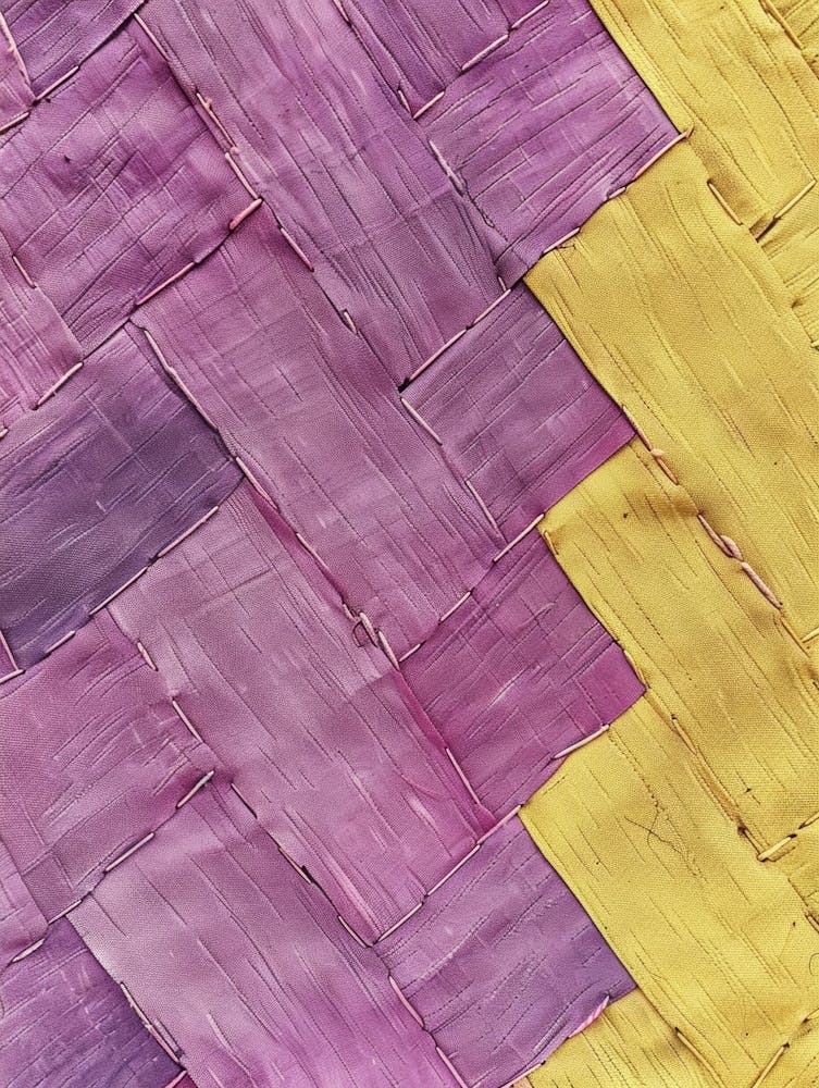 Purple And Yellow Woven Basket