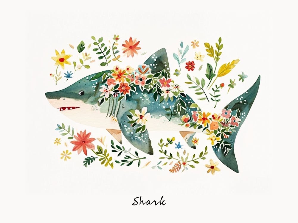 Little Floral Shark 1 Poster