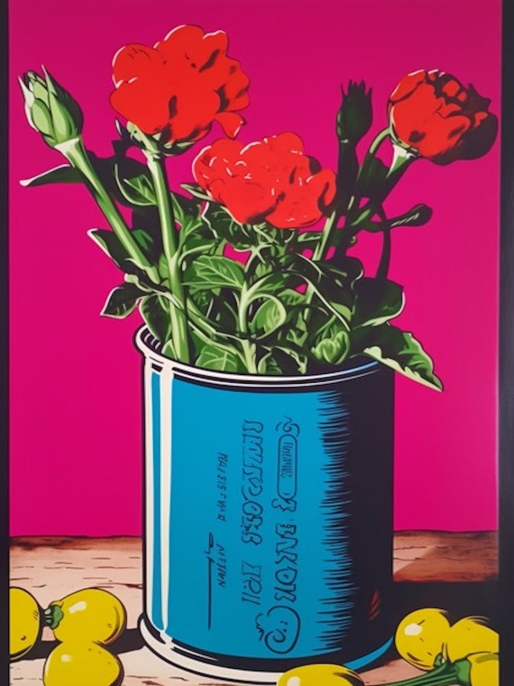 Sweet Pea Flower Still Life 4 Pop Art