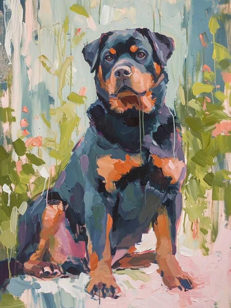 Rottweiler Acrylic Painting 1
