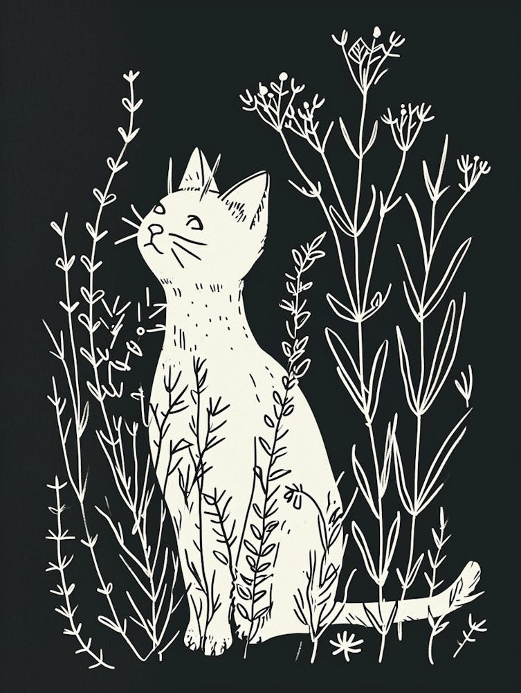 Munchkin-Katze Minimalistische Illustration 1