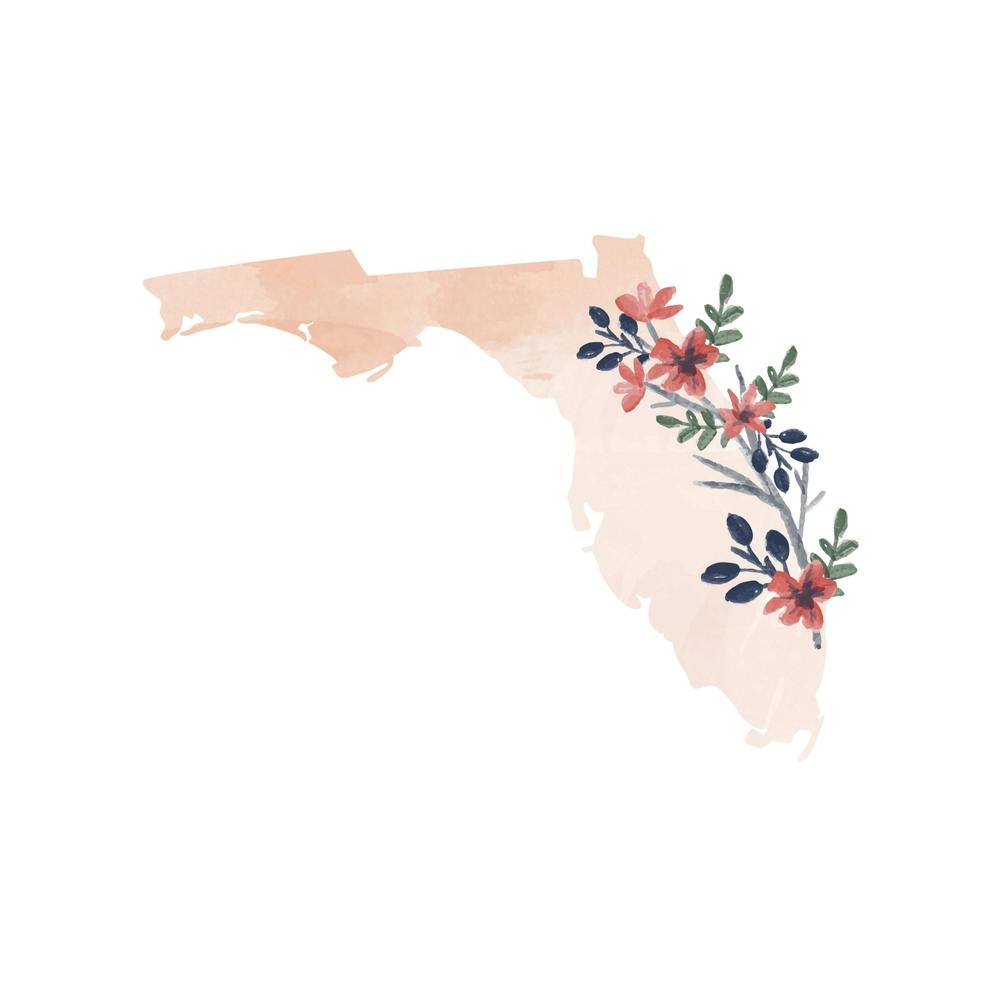 Florida Watercolor Floral State