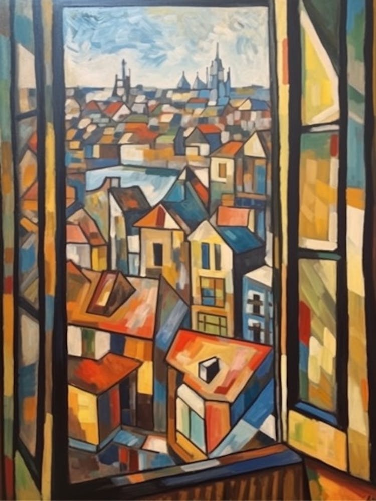 Window View Amsterdam Of In The Style Of Cubism 2