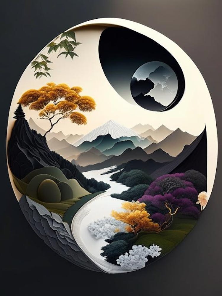 Landscapes 6, Yin and Yang Illustration