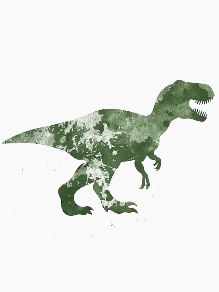 Olive Green T Rex Silhouette 2