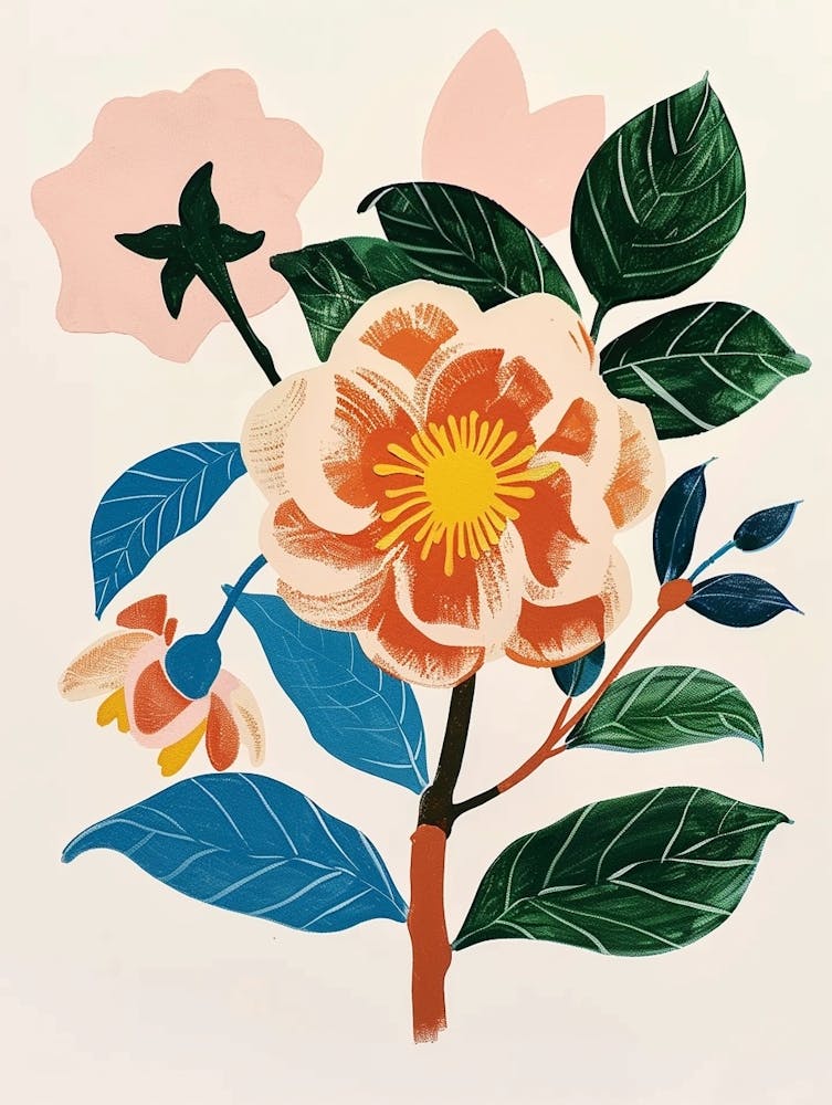 Painted Florals Camellia 2