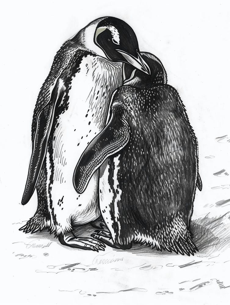 King Penguin Snuggling With Their Mate 3
