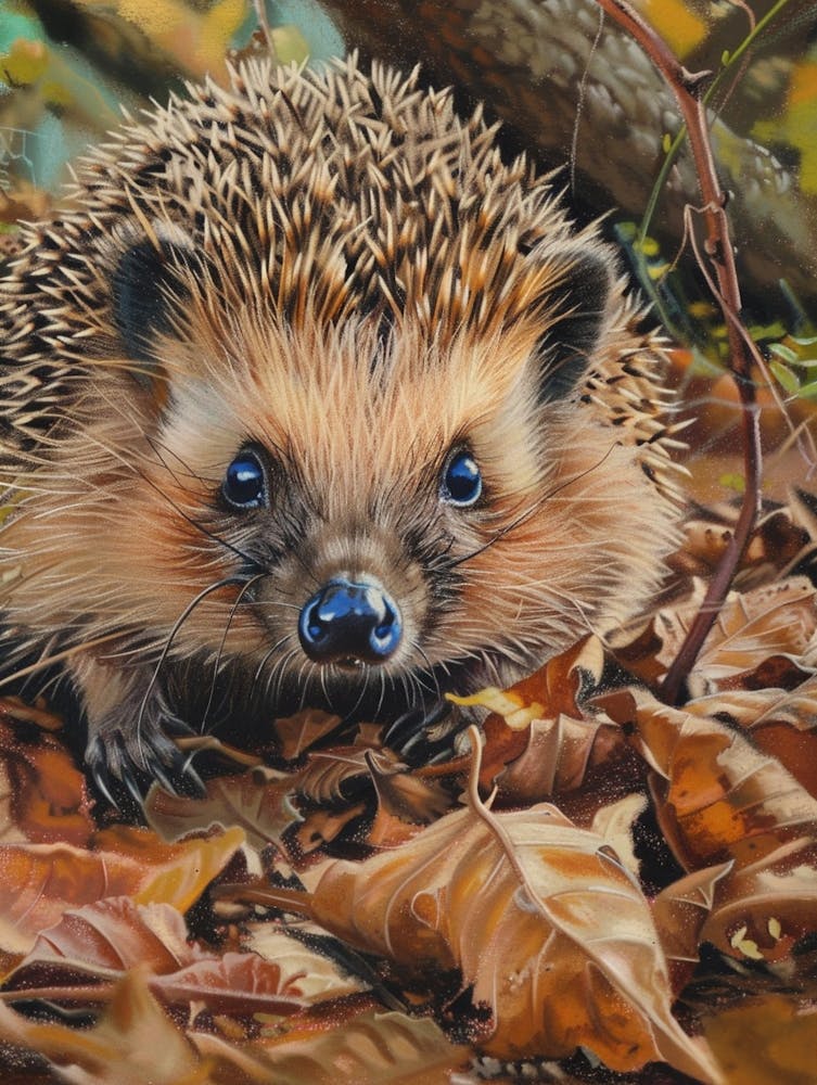 Hedgehog Pastel Watercolour 2