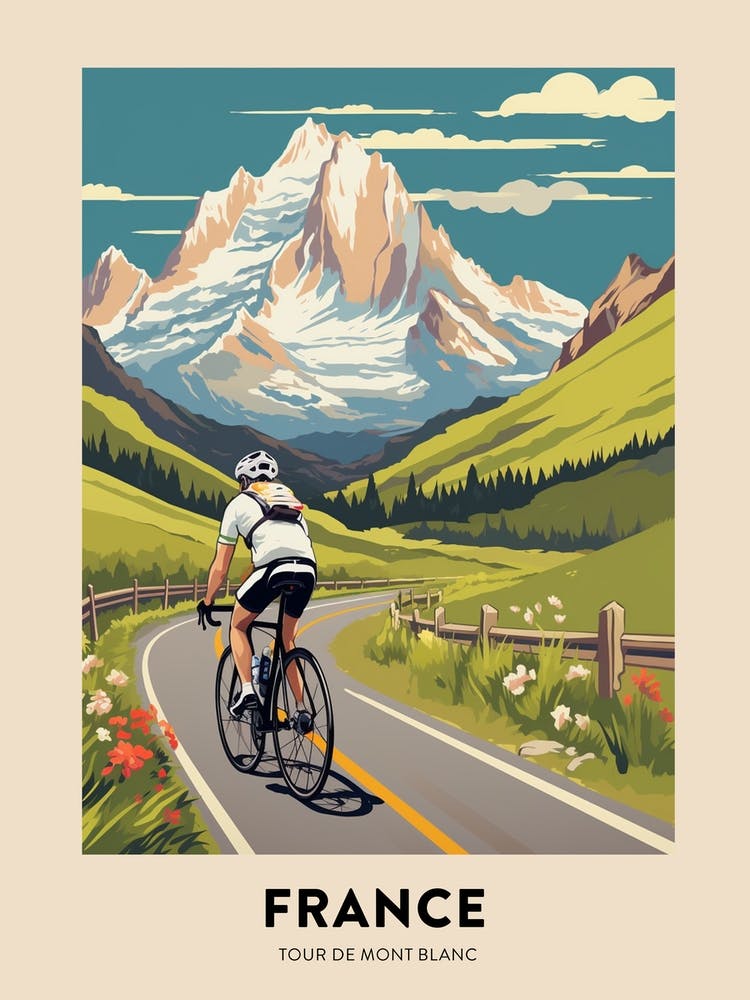 Tour De Mont Blanc France 5 Vintage Radreise-Poster