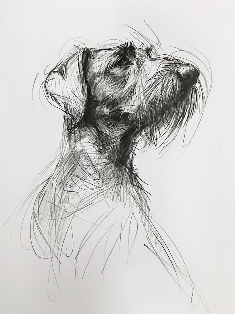 German Wirehaired Pointer Dog Charcoal Line 2