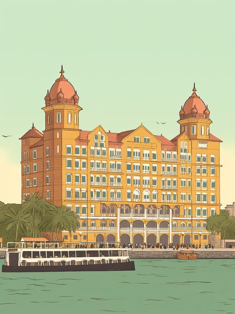 Mumbai India Travel Illustration 1
