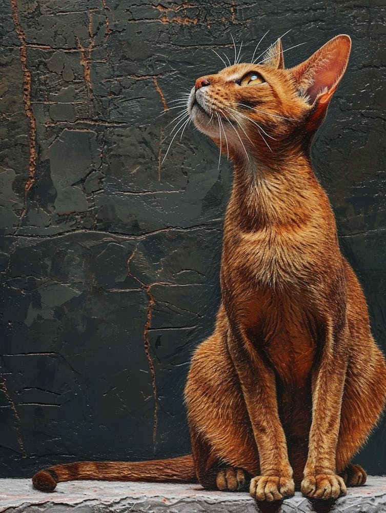 Abyssinian Cat Relief Illustration 4