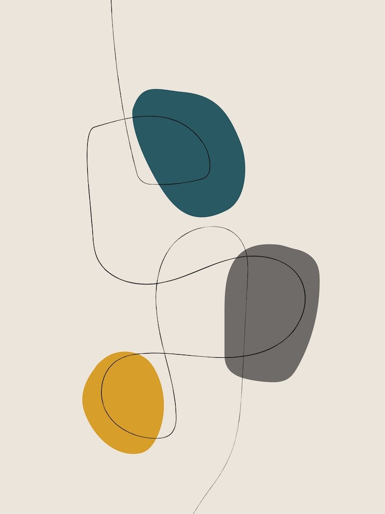 Minimalist Mustard Teal Gray A