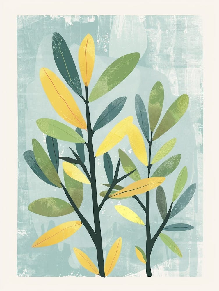 Cedar Tree Flat Illustration 3