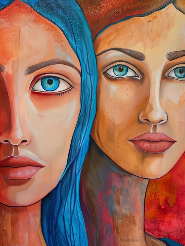 Two Women With Blue Eyes
