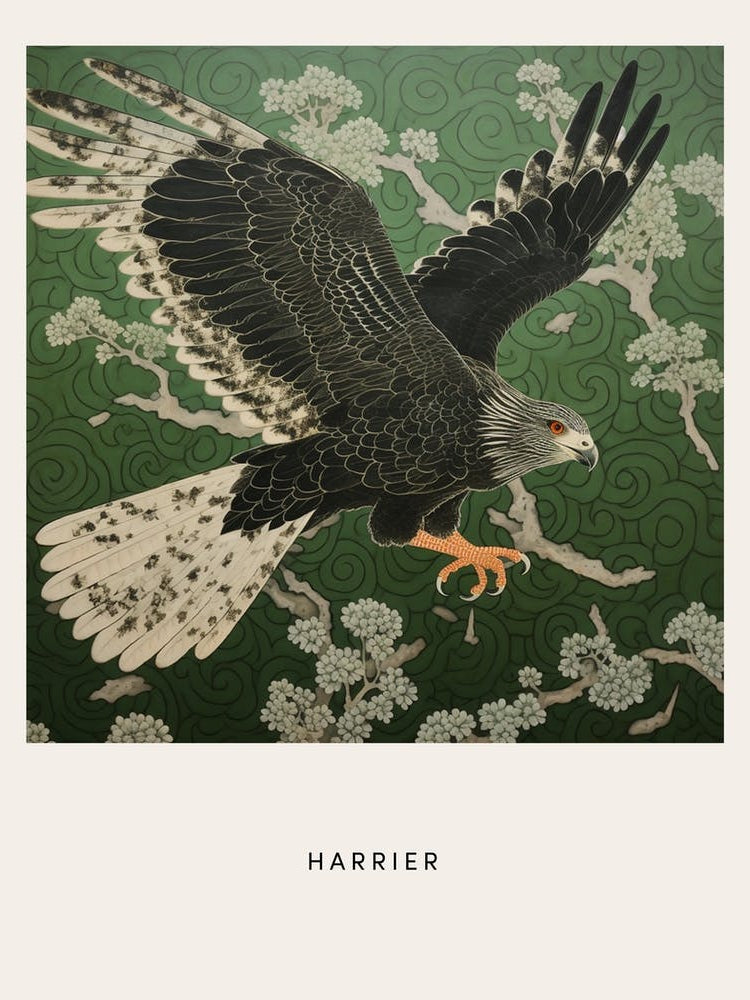 Ohara Koson Inspired Bird Painting Harrier 2 Poster