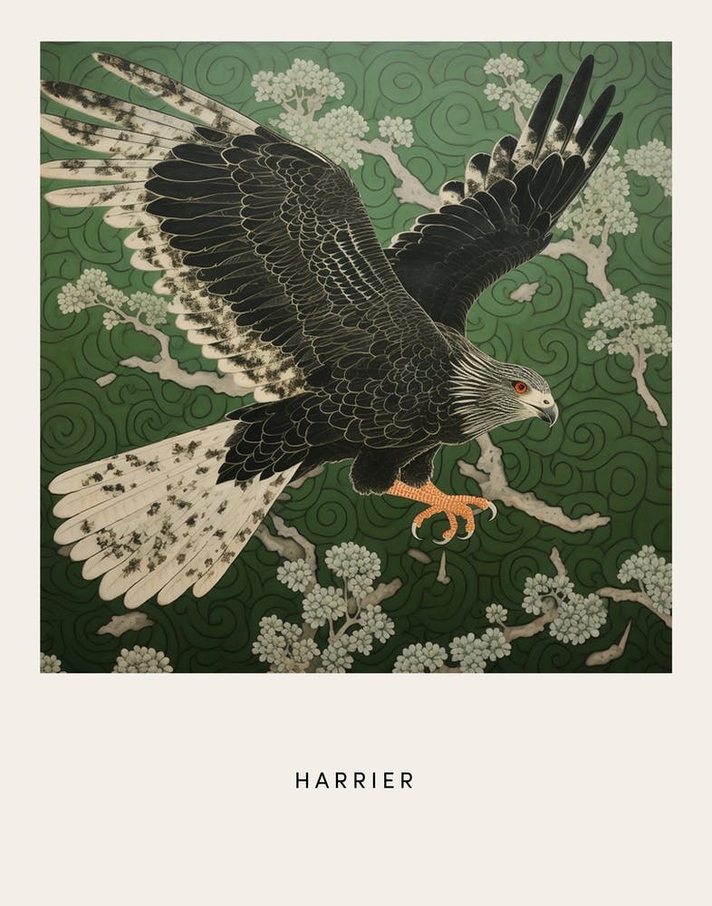 Ohara Koson Inspired Bird Painting Harrier 2 Poster