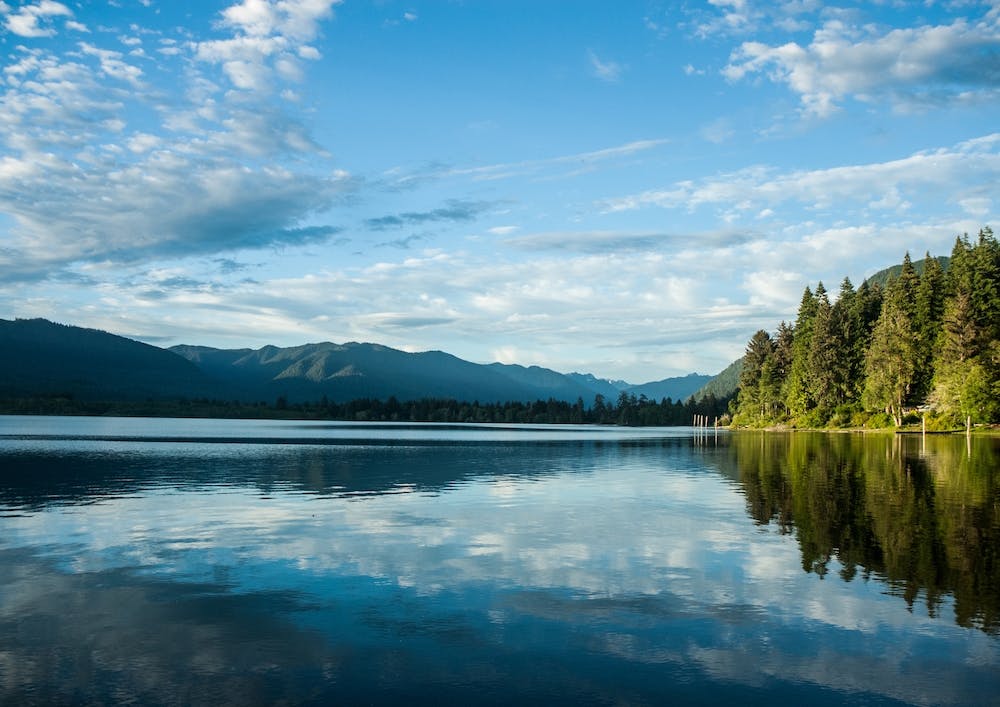 Clouds Reflecting On Lake