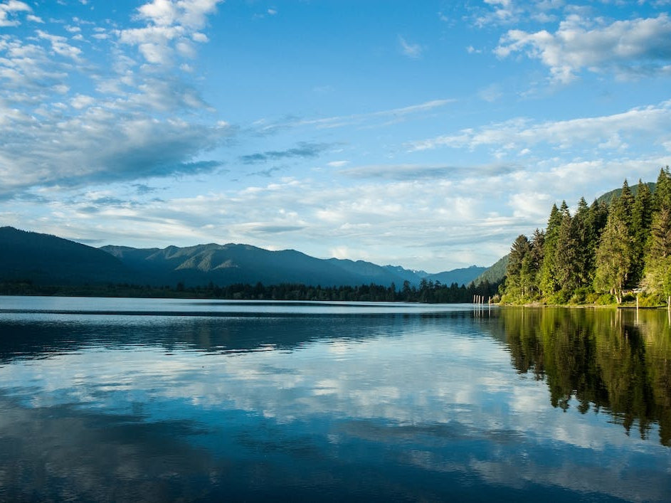 Clouds Reflecting On Lake