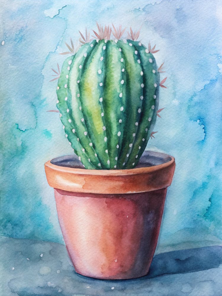 Watercolor Cactus
