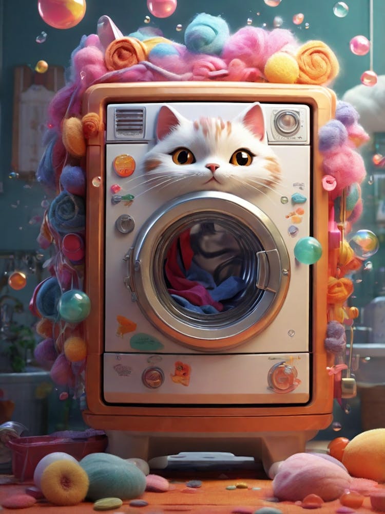 Chat Dans Une Machine À Laver 1