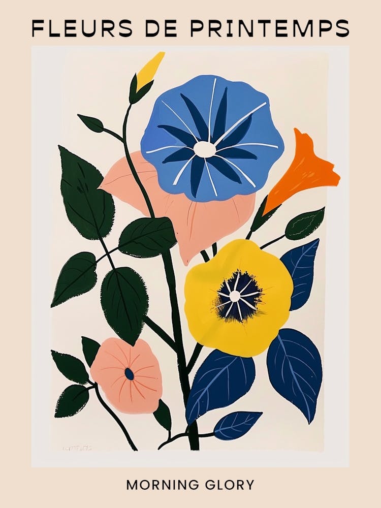 Spring Floral French Poster  Morning Glory 3