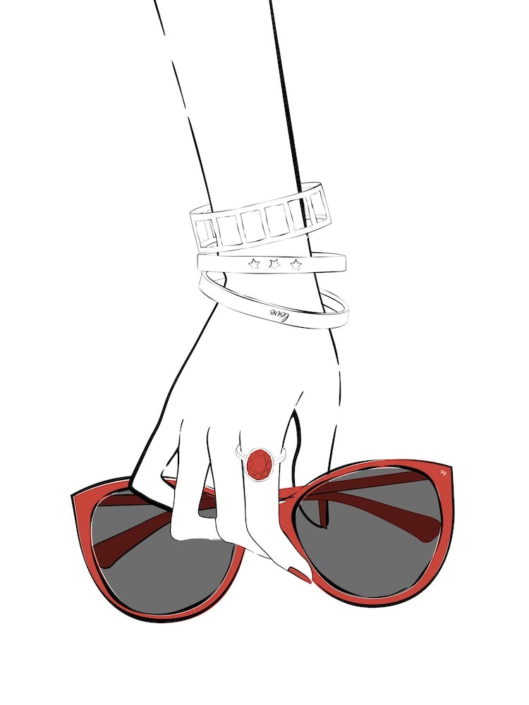 Holding Glasses illustration